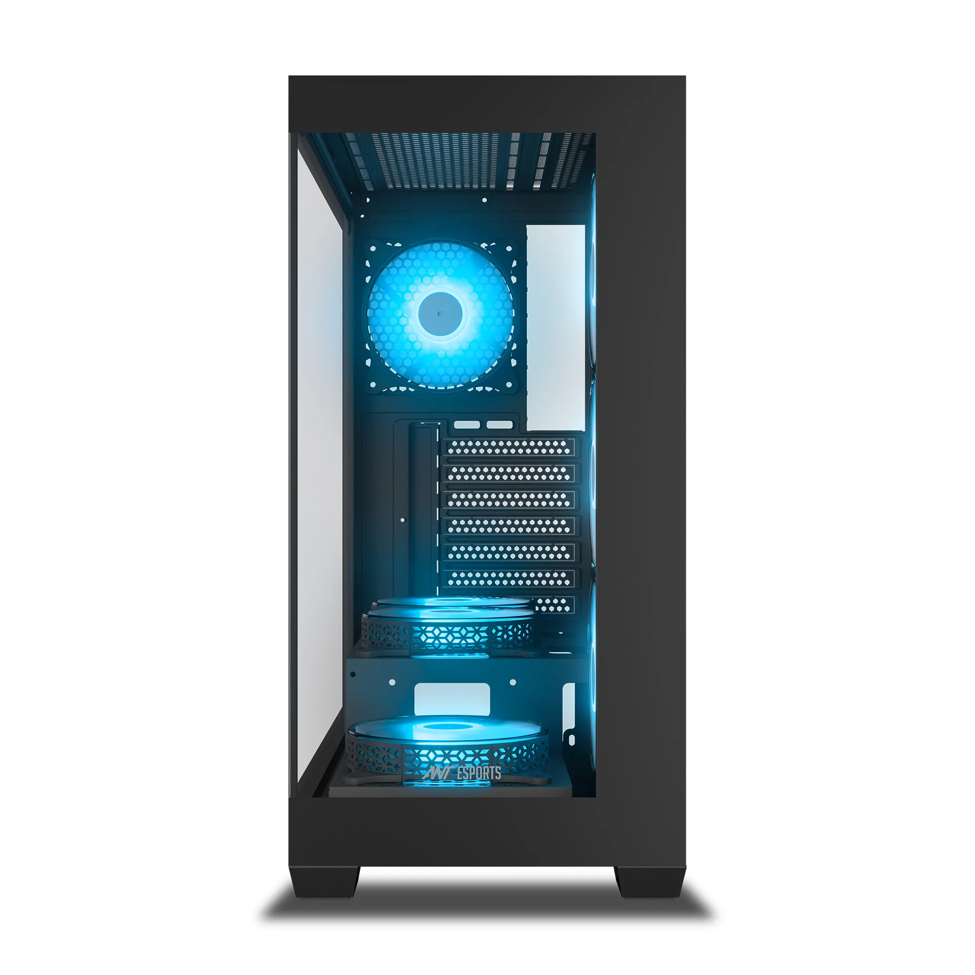 Ant Esports Gaming Cabinet Crystal x7 Black with Type-C view 4